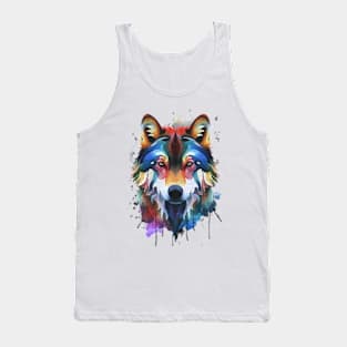 Watercolor Wolf Tank Top